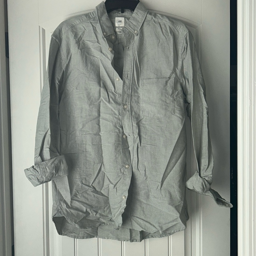 Green khaki button down